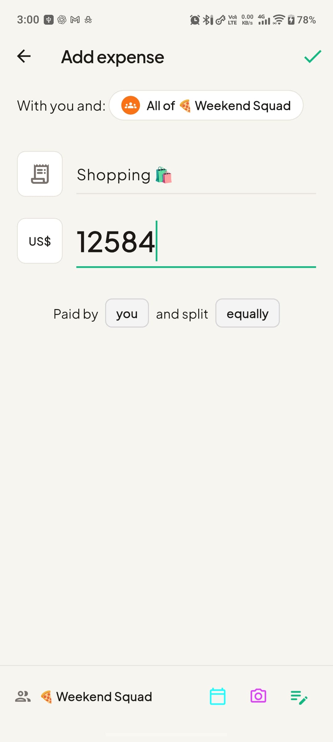 Add expense screen